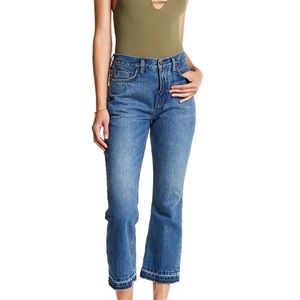 free people high rise frayed hem jeans